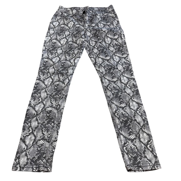 Seven7 Denim - Seven 7 Snakeskin Print Skinny Jeans Womens 6 Tummyless High Rise Grey Black
